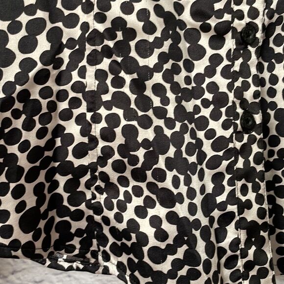 BCBGMAXAZRIA Short Sleeve Polka Dot Blouse Size Medium - Picture 7 of 8